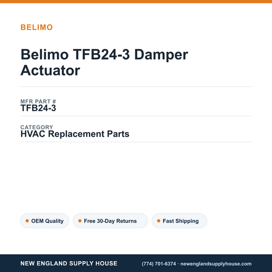 Belimo TFB24-3 Damper Actuator — New England Supply House spec card [NESH-SPEC-CARD-V2]