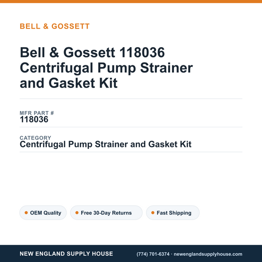 Bell & Gossett 118036 Centrifugal Pump Strainer and Gasket Kit — New England Supply House spec card [NESH-SPEC-CARD-V2]