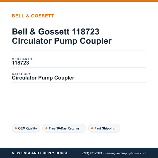 Bell & Gossett 118723 Circulator Pump Coupler — New England Supply House spec card [NESH-SPEC-CARD-V2]