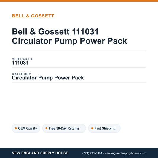 Bell & Gossett 111031 Circulator Pump Power Pack — New England Supply House spec card [NESH-SPEC-CARD-V2]