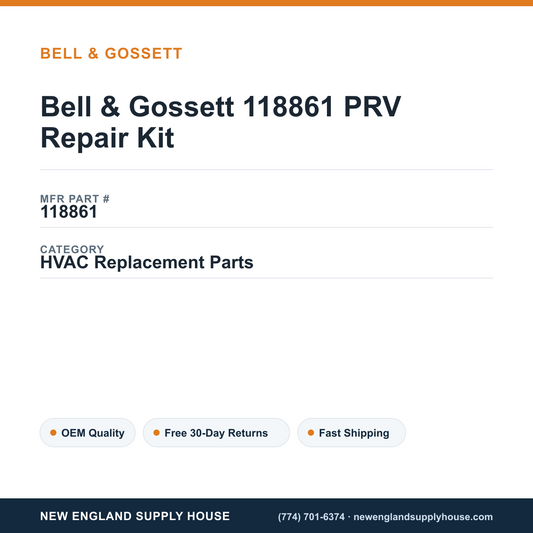 Bell & Gossett 118861 PRV Repair Kit — New England Supply House spec card [NESH-SPEC-CARD-V2]