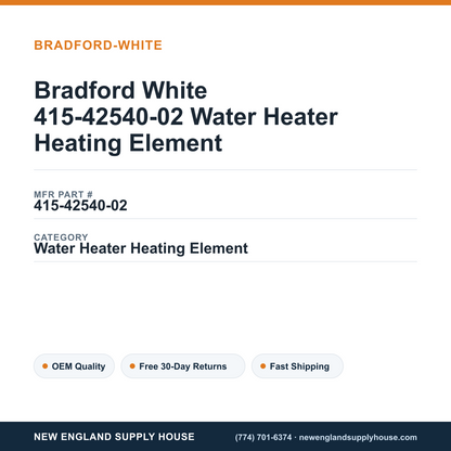 Bradford White 415-42540-02 Water Heater Heating Element — New England Supply House spec card [NESH-SPEC-CARD-V2]