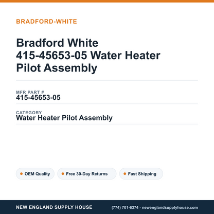 Bradford White 415-45653-05 Water Heater Pilot Assembly — New England Supply House spec card [NESH-SPEC-CARD-V2]