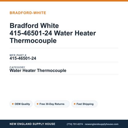Bradford White 415-46501-24 Water Heater Thermocouple — New England Supply House spec card [NESH-SPEC-CARD-V2]