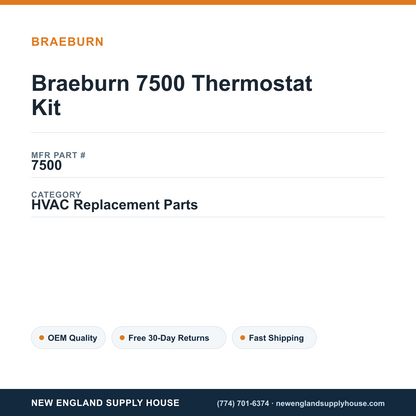 Braeburn 7500 Thermostat Kit — New England Supply House spec card [NESH-SPEC-CARD-V2]