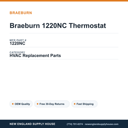 Braeburn 1220NC Thermostat — New England Supply House spec card [NESH-SPEC-CARD-V2]