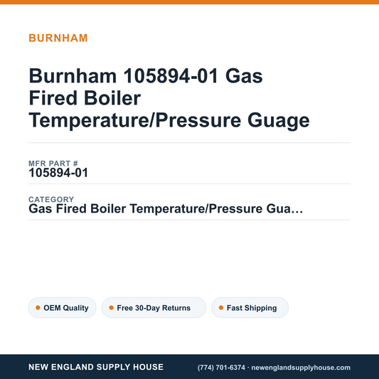Burnham 105894-01 Gas Fired Boiler Temperature/Pressure Guage — New England Supply House spec card [NESH-SPEC-CARD-V2]