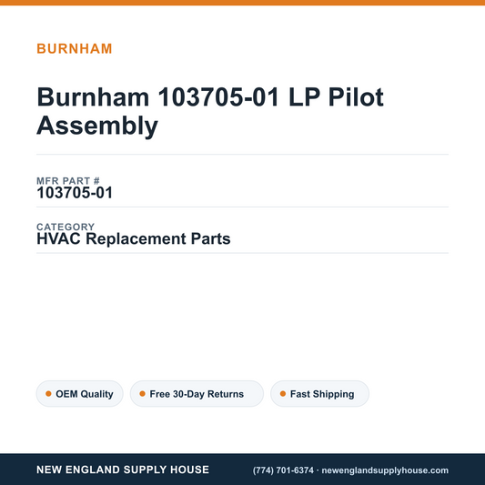 Burnham 103705-01 LP Pilot Assembly — New England Supply House spec card [NESH-SPEC-CARD-V2]