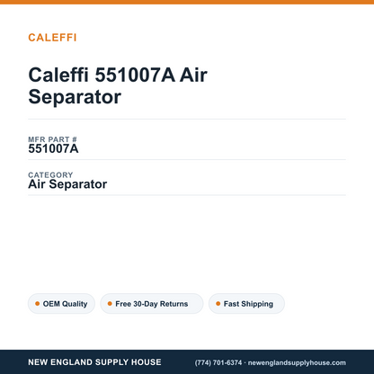 Caleffi 551007A Air Separator — New England Supply House spec card [NESH-SPEC-CARD-V2]