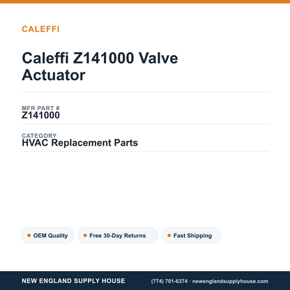 Caleffi Z141000 Valve Actuator — New England Supply House spec card [NESH-SPEC-CARD-V2]