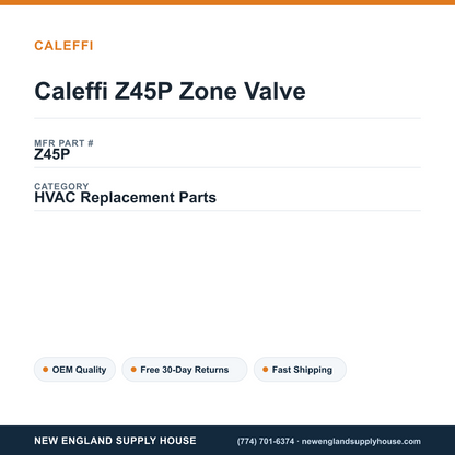 Caleffi Z45P Zone Valve — New England Supply House spec card [NESH-SPEC-CARD-V2]