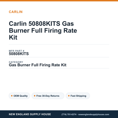 Carlin 50808KITS Gas Burner Full Firing Rate Kit — New England Supply House spec card [NESH-SPEC-CARD-V2]