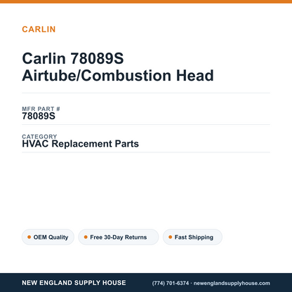 Carlin 78089S Airtube/Combustion Head — New England Supply House spec card [NESH-SPEC-CARD-V2]