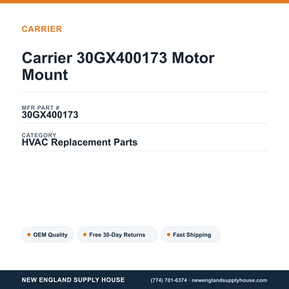 Carrier 30GX400173 Motor Mount — New England Supply House spec card [NESH-SPEC-CARD-V2]