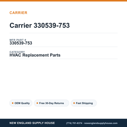 Carrier 330539-753 — New England Supply House spec card [NESH-SPEC-CARD-V2]