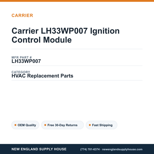 Carrier LH33WP007 Ignition Control Module — New England Supply House spec card [NESH-SPEC-CARD-V2]