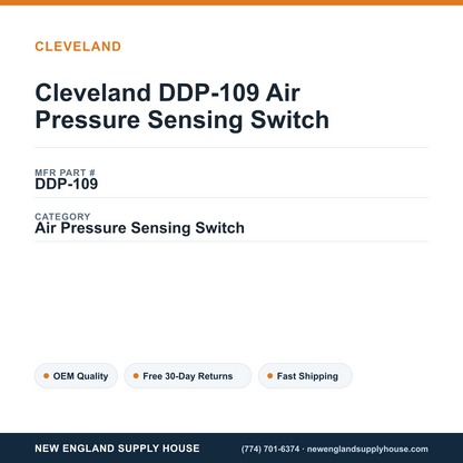 Cleveland DDP-109 Air Pressure Sensing Switch — New England Supply House spec card [NESH-SPEC-CARD-V2]