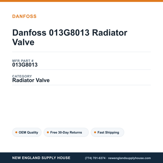 Danfoss 013G8013 Radiator Valve — New England Supply House spec card [NESH-SPEC-CARD-V2]