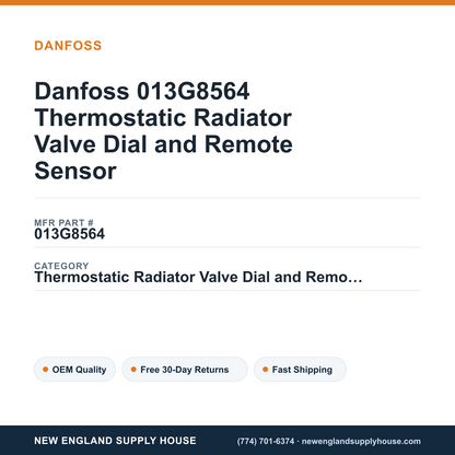 Danfoss 013G8564 Thermostatic Radiator Valve Dial and Remote Sensor — New England Supply House spec card [NESH-SPEC-CARD-V2]