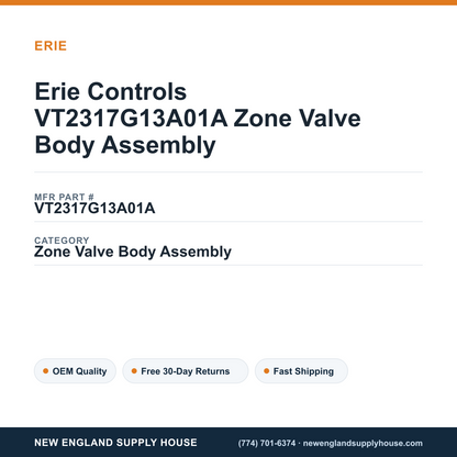 Erie Controls VT2317G13A01A Zone Valve Body Assembly — New England Supply House spec card [NESH-SPEC-CARD-V2]