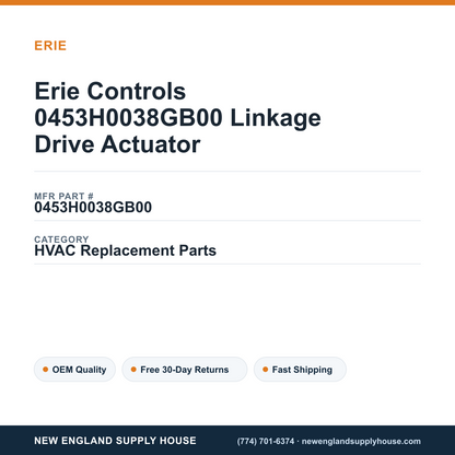 Erie Controls 0453H0038GB00 Linkage Drive Actuator — New England Supply House spec card [NESH-SPEC-CARD-V2]