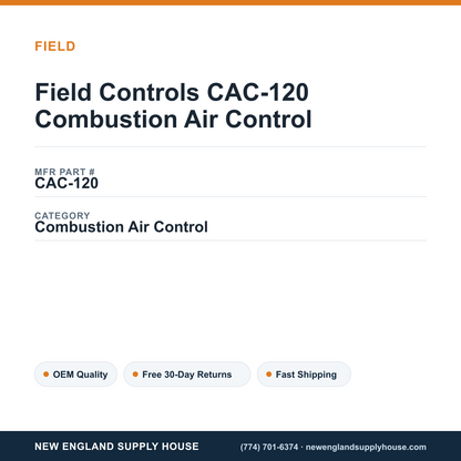 Field Controls CAC-120 Combustion Air Control — New England Supply House spec card [NESH-SPEC-CARD-V2]
