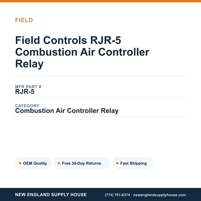 Field Controls RJR-5 Combustion Air Controller Relay — New England Supply House spec card [NESH-SPEC-CARD-V2]