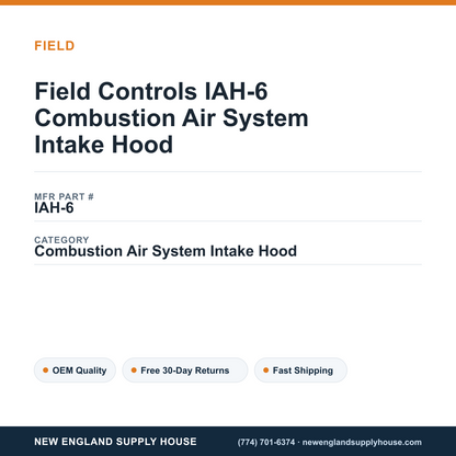 Field Controls IAH-6 Combustion Air System Intake Hood — New England Supply House spec card [NESH-SPEC-CARD-V2]