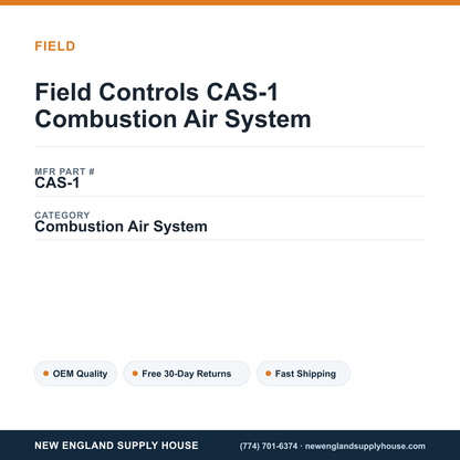 Field Controls CAS-1 Combustion Air System — New England Supply House spec card [NESH-SPEC-CARD-V2]