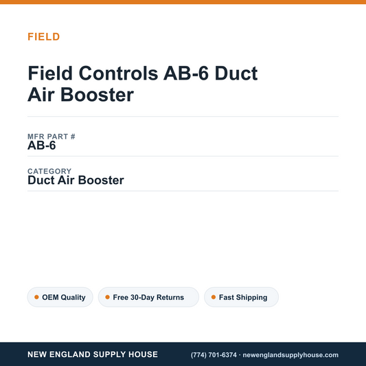 Field Controls AB-6 Duct Air Booster — New England Supply House spec card [NESH-SPEC-CARD-V2]