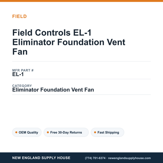 Field Controls EL-1 Eliminator Foundation Vent Fan — New England Supply House spec card [NESH-SPEC-CARD-V2]