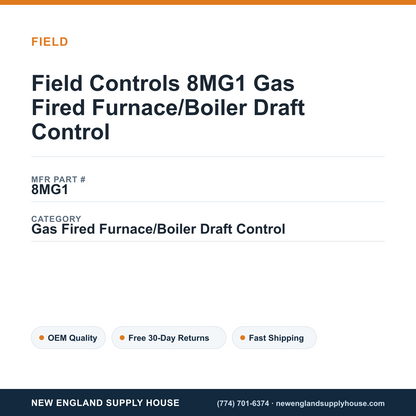 Field Controls 8MG1 Gas Fired Furnace/Boiler Draft Control — New England Supply House spec card [NESH-SPEC-CARD-V2]