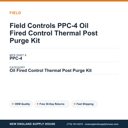 Field Controls PPC-4 Oil Fired Control Thermal Post Purge Kit — New England Supply House spec card [NESH-SPEC-CARD-V2]