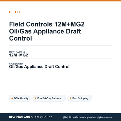 Field Controls 12M+MG2 Oil/Gas Appliance Draft Control — New England Supply House spec card [NESH-SPEC-CARD-V2]
