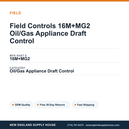Field Controls 16M+MG2 Oil/Gas Appliance Draft Control — New England Supply House spec card [NESH-SPEC-CARD-V2]