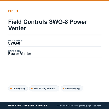 Field Controls SWG-8 Power Venter — New England Supply House spec card [NESH-SPEC-CARD-V2]
