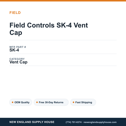Field Controls SK-4 Vent Cap — New England Supply House spec card [NESH-SPEC-CARD-V2]