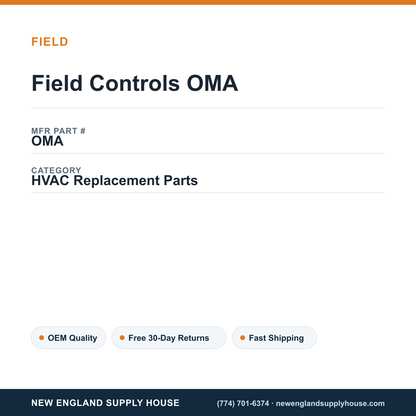Field Controls OMA — New England Supply House spec card [NESH-SPEC-CARD-V2]