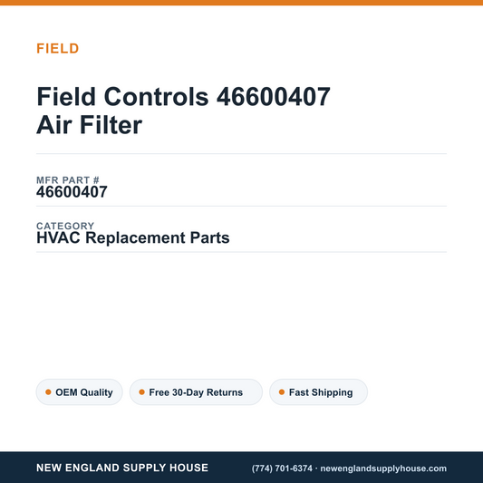 Field Controls 46600407 Air Filter — New England Supply House spec card [NESH-SPEC-CARD-V2]