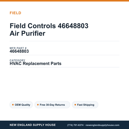 Field Controls 46648803 Air Purifier — New England Supply House spec card [NESH-SPEC-CARD-V2]