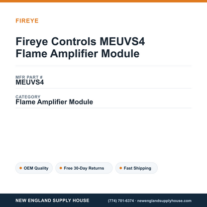Fireye Controls MEUVS4 Flame Amplifier Module — New England Supply House spec card [NESH-SPEC-CARD-V2]