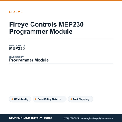 Fireye Controls MEP230 Programmer Module — New England Supply House spec card [NESH-SPEC-CARD-V2]