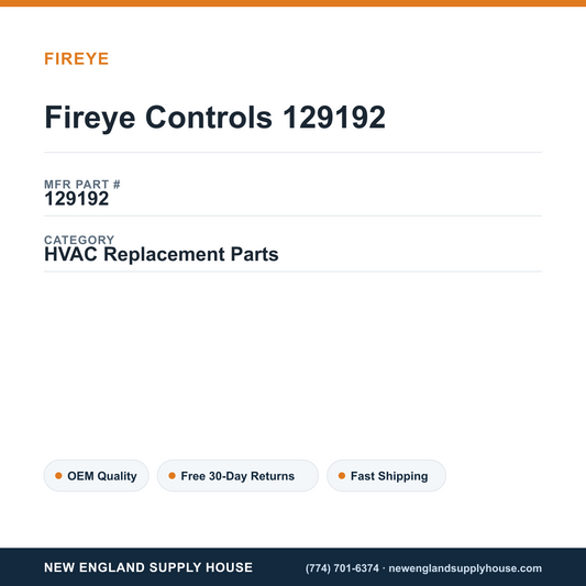 Fireye Controls 129192 — New England Supply House spec card [NESH-SPEC-CARD-V2]