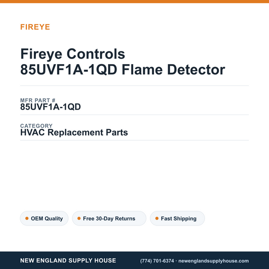 Fireye Controls 85UVF1A-1QD Flame Detector — New England Supply House spec card [NESH-SPEC-CARD-V2]