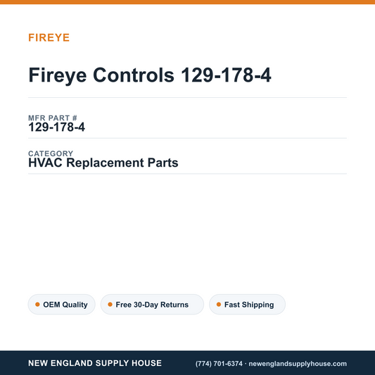 Fireye Controls 129-178-4 — New England Supply House spec card [NESH-SPEC-CARD-V2]