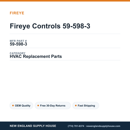 Fireye Controls 59-598-3 — New England Supply House spec card [NESH-SPEC-CARD-V2]