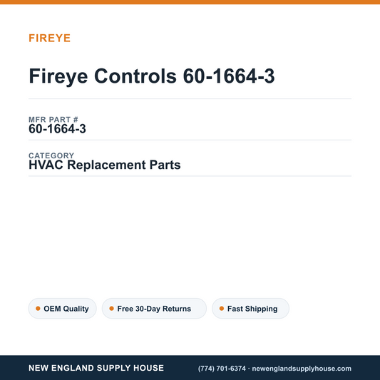 Fireye Controls 60-1664-3 — New England Supply House spec card [NESH-SPEC-CARD-V2]