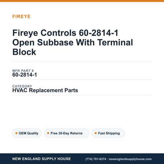 Fireye Controls 60-2814-1 Open Subbase With Terminal Block — New England Supply House spec card [NESH-SPEC-CARD-V2]