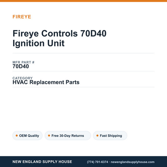 Fireye Controls 70D40 Ignition Unit — New England Supply House spec card [NESH-SPEC-CARD-V2]