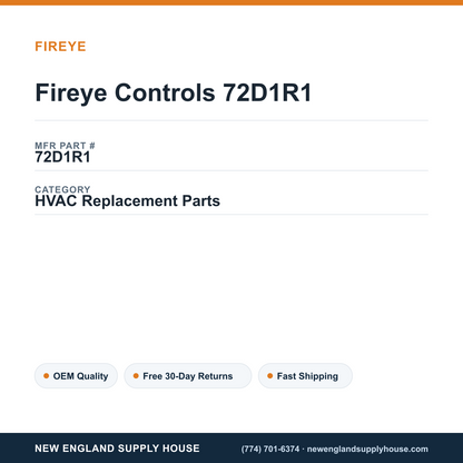 Fireye Controls 72D1R1 — New England Supply House spec card [NESH-SPEC-CARD-V2]